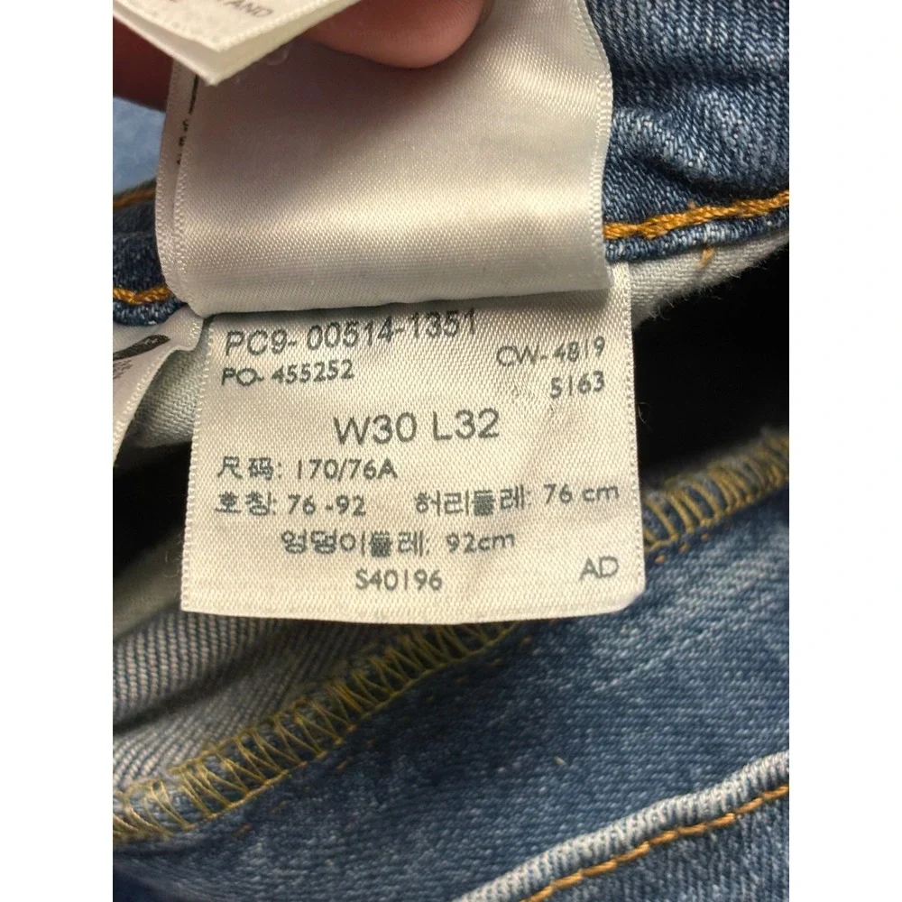 Levis 514 Straight Fit Mens Jeans Blue‎ Medium Wash 30x32 Stretch Denim